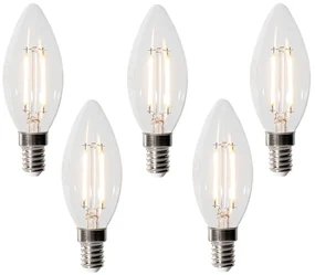 Set van 5 E14 dimbare LED lampen B35 helder 3W 250 lm 2200K
