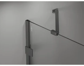 Mexen Lunar Duo, výklopný sprchový kút 120 x 80 cm, 8mm číre sklo, grafitový profil, 834-120L-080P-95-00