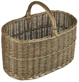 Ib Laursen Prútený kôš s uchom Oval Full Willow