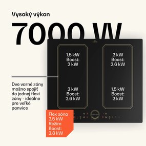 Klarstein Victoria 4 Flex, vstavaná indukčná varná doska, 7000 W, 2 x Flexzone, časovač