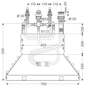 Hansgrohe Hansgrohe, teleso pre 4-otvorovú vaňovú batériu, HAN-13444180