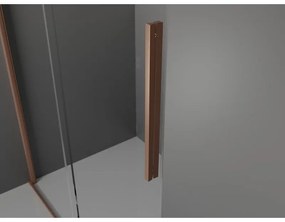 Mexen Velar, sprchový kút s posuvnými dverami 90 x 85 cm, 8mm šedé sklo, medená matná, 871-090-085-41-65