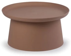 Plastový kávový stolík FUNGO priemer 700 mm, farba tehlová