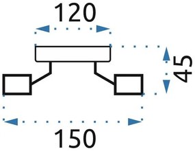 Toolight - Stropné svietidlo 3xE27 APP701-3C, čierna, OSW-05200