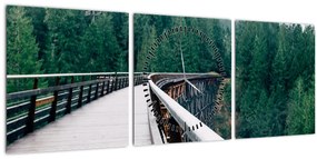Obraz - Most k vrcholkom stromov (s hodinami) (90x30 cm)