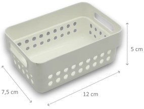 Sada 2 košíkov na organizáciu, organizéry do zásuvky KOLE 12 x 7,5 cm - biely