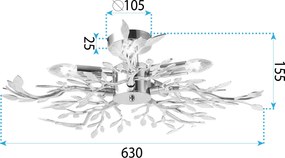 Toolight Toolight, stropné svietidlo 5xE14, EBT021-5C, chrómová, OSW-01220