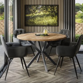 Okrúhly rozkladací jedálensky stôl MARION 120-196cm dub artisan Farba nôh: Čierna