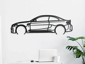 drevko Drevená nálepka na stenu BMW M2 Rozmer obrazu: 27 x 86 cm, Farba dekorácie: Čierna