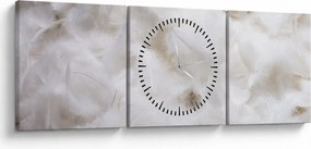 Obraz - Biele perie (s hodinami) (90x30 cm)