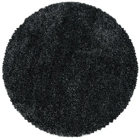 Koberce Breno Kusový koberec FLUFFY kruh 3500 Anthrazit, čierna,160 x 160 cm