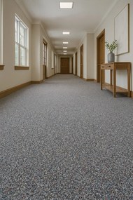 Timzo, Koberec metráž New Techno 3525 šedé, na mieru, šíře 4m,5m, šedá, ab (mriežka), chodba / predsieň