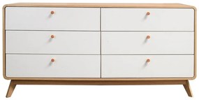 Nízka komoda v dekore duba v bielo-prírodnej farbe 150x74 cm Caitlin – Støraa