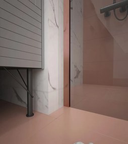 Erga Paris, sprchová zástena Walk-In 150x200 cm, 8mm šedé sklo, medený matný profil, ERG-V02-PARIS-150x200-GR-CO