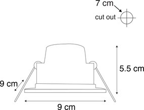 Sada 6 moderných zapustených bodových svetiel čierna vrátane LED 3-stupňové stmievateľné IP65 - Simply