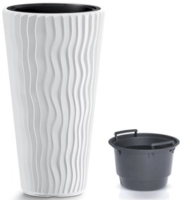 Vysoký plastový kvetináč DPSP400 39 cm - biela