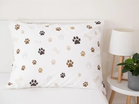 Bavlnená obliečka na vankúš Renforcé 70 × 90 cm – Labky biele