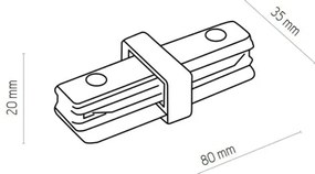 Zuma Line 3041 - Bodové svietidlo do lištového systému REFLEKTOR 6xGU10/10W/230V