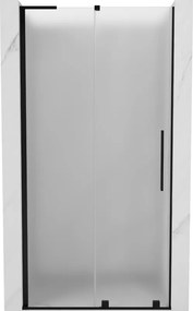 Mexen Velar L, posuvné sprchové dvere do otvoru 120 cm, 8mm sklo námraza, čierna matná, 871-120-003-31-66