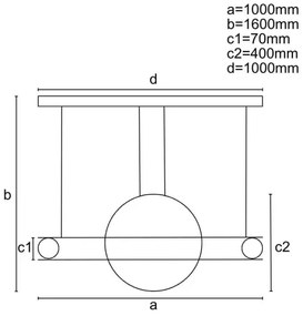 LED Stmievateľný luster na lanku LED/95W/230V 3000-6500K + diaľkové ovládanie