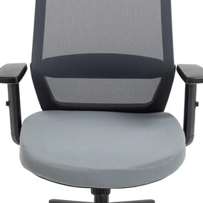 Kancelárska otočná stolička IVORY — sieť / látka, sivá
