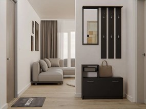 Predsieňová zostava Vayan 1 (čierna) (so zrkadlom). Akcia -18%. Vlastná spoľahlivá doprava až k Vám domov. 1132526