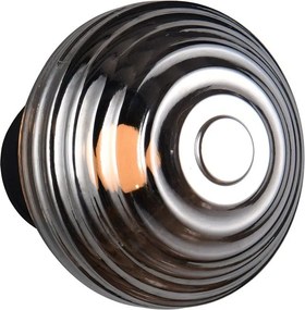 Tmavosivé sklenené LED nástenné svietidlo na USB ø 15,5 cm Earl – Reality