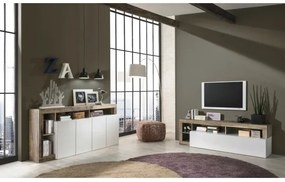 Komoda LENOR biela/hnedá