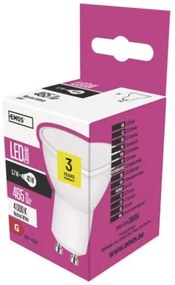 EMOS LED žiarovka, GU10, 5,5W, neutrálna biela / denné svetlo