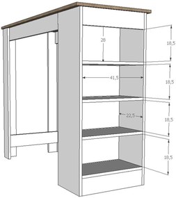 Sconto Barový stôl MOJITO beton/biela