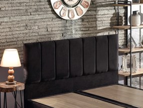 Elegantná manželská posteľ Ela Double s úložným priestorom - čierna 180 x 200 cm