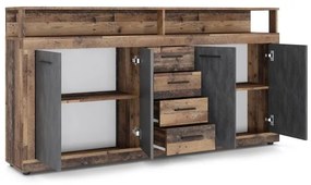 Komoda RUNA tmavohnedá/antracit