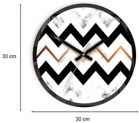 Nástenné hodiny Marble čiernobiele