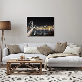 Sklenený obraz Brooklynského mostu a New Yorku (70x50 cm)