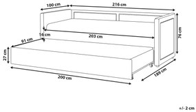 Menčestrová posteľ 90 x 200 cm ružová MIMIZAN Beliani