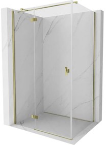 Mexen, Mexen Mist H T sklápací sprchový kút ľavý 85 x 110 cm, transparentný, zlatý - 8A5T-085-110-50-00-L