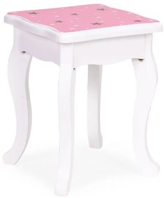 Detský kozmetický stolík s trojitým zrkadlom a taburetkou