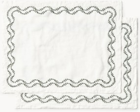 Prestierania z vypraného ľanu's ručnou výšivkou Ivy, 2 ks