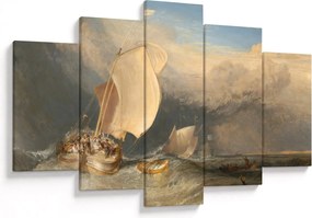 Obraz - William Turner, Fishing Boats with Hucksters Bargaining for Fish, reprodukcia (150x105 cm)