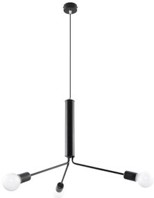 Čierne závesné svietidlo s kovovým tienidlom ø 74 cm Donato – Sollux