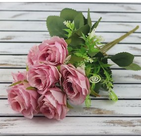 Kytica ruží mini 32 cm, ružová
