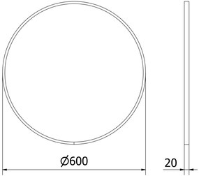 Mexen Loft okrúhle kúpeľňové zrkadlo 60 cm, čierny rám - 9850-060-060-000-70 - MEXEN