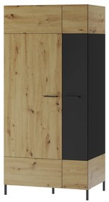 Šatníková skriňa Lucas 70 90 cm dub Artisan/čierna
