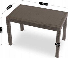Záhradný stôl Fargo 119,5 cm hnedý