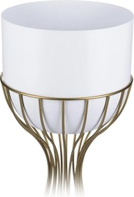 KOVOVÝ KVETINÁČ SO STOJANOM GLAM 68X20 CM BIELA/ZLATÁ