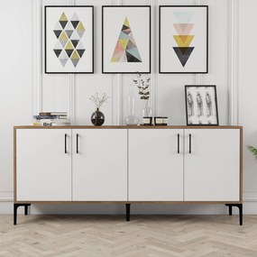 Konzolový stolík Kiev - Walnut, White