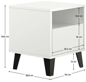 Nočný stolík Brisas (biela + čierna) . Vlastná spoľahlivá doprava až k Vám domov. 1116267