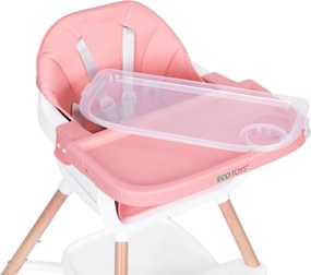 Detská jedálenská stolička 2v1 ružová ECOTOYS
