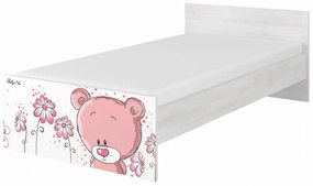 Raj posteli Detská posteľ "medvedík ružový" MAX  XXL biela