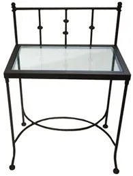 IRON-ART Nočný stolík AMALFI - so sklenenou doskou, kov + sklo